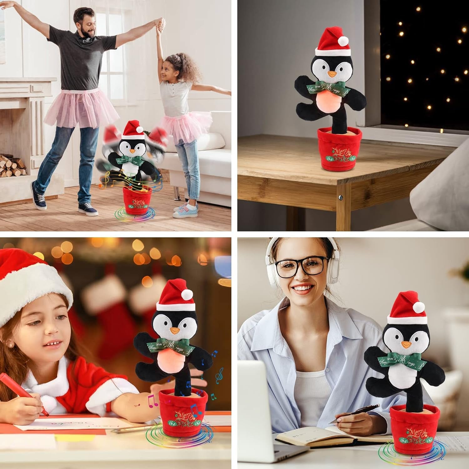 Singing Dancing Penguin Baby Toys 6 to 12 Months Musical Stuffed Animals Light up Toy Mimicking Repeating & Recording Toy for Girls Boys 1 2 3 Year Old Interactive Toys for Kids Gifts